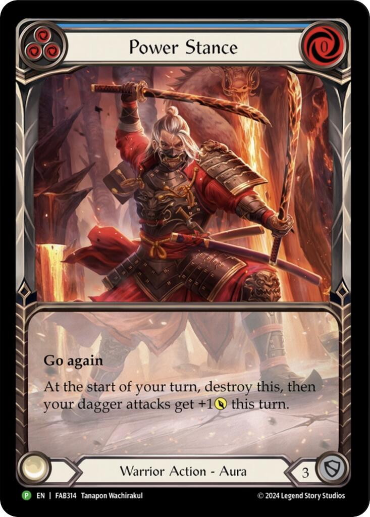 Power Stance (Blue) (Extended Art) [FAB314] (Promo)  Rainbow Foil | Total Play
