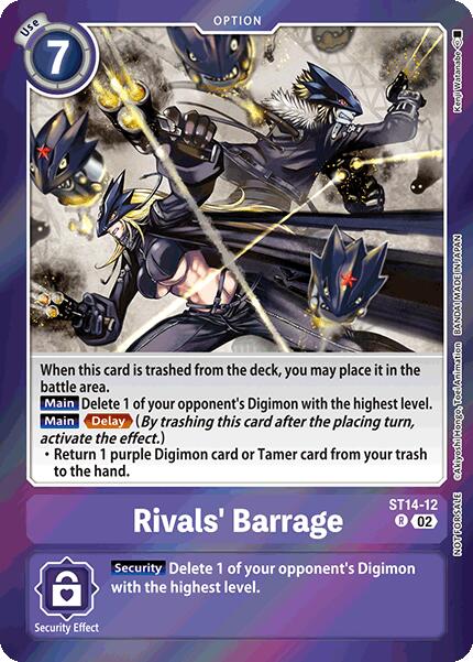 Rivals' Barrage [ST14-12] (Special Event Pack 2025) [Starter Deck: Beelzemon Advanced Deck Set Promos] | Total Play
