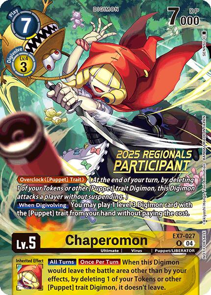 Chaperomon [EX7-027] (2025 Regionals Participant) [Digimon LIBERATOR Promos] | Total Play