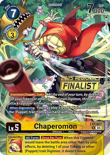 Chaperomon [EX7-027] (2025 Regionals Finalist) [Digimon LIBERATOR Promos] | Total Play