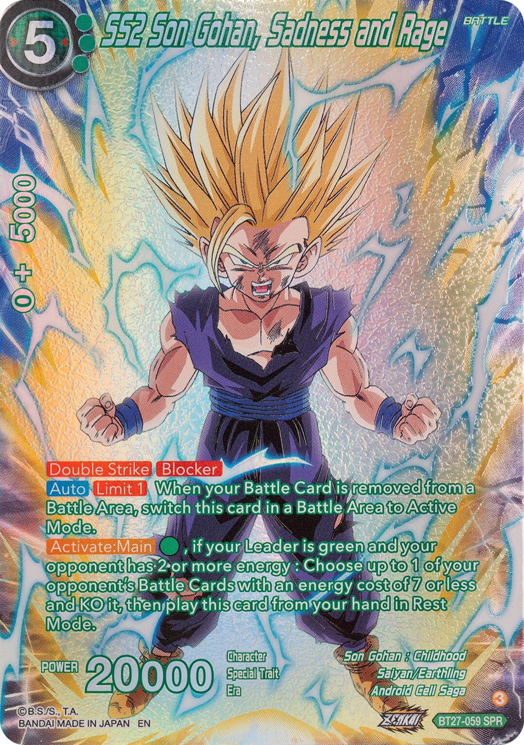 SS2 Son Gohan, Sadness and Rage (SPR) (BT27-059) [History of Z] | Total Play