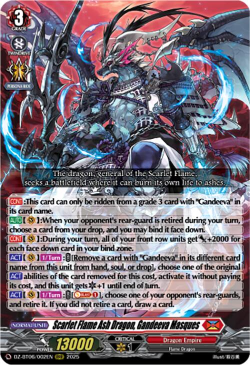 Scarlet Flame Ash Dragon, Gandeeva Masques (DZ-BT06/002EN) [DZ-BT06: Generation Dragenesis] | Total Play