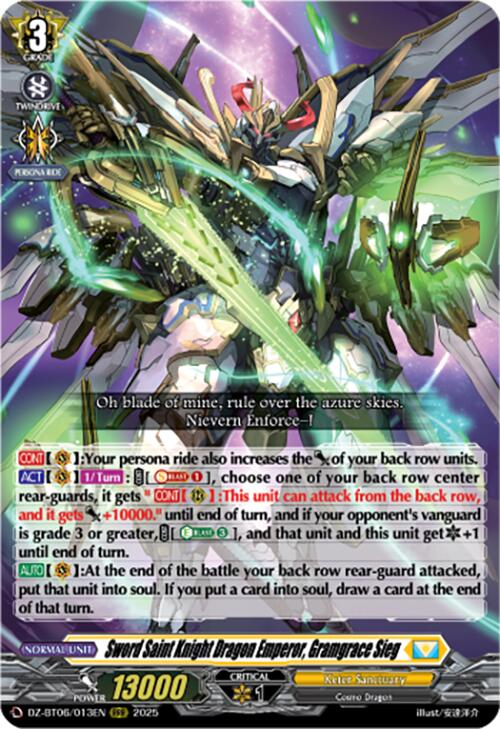 Sword Saint Knight Dragon Emperor, Gramgrace Sieg (DZ-BT06/013EN) [DZ-BT06: Generation Dragenesis] | Total Play