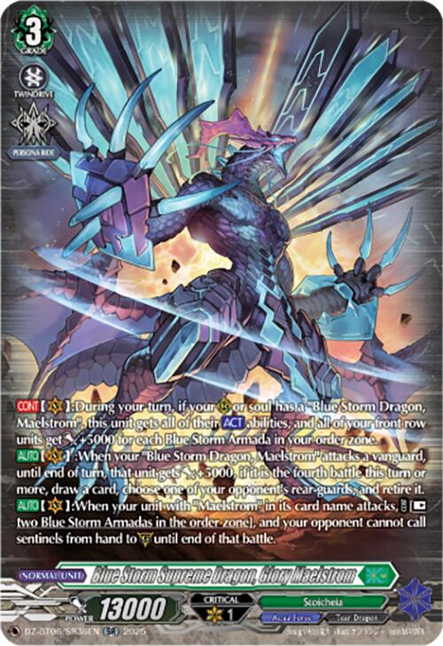 Blue Storm Supreme Dragon, Glory Maelstrom (DZ-BT06/SR36EN) [DZ-BT06: Generation Dragenesis] | Total Play