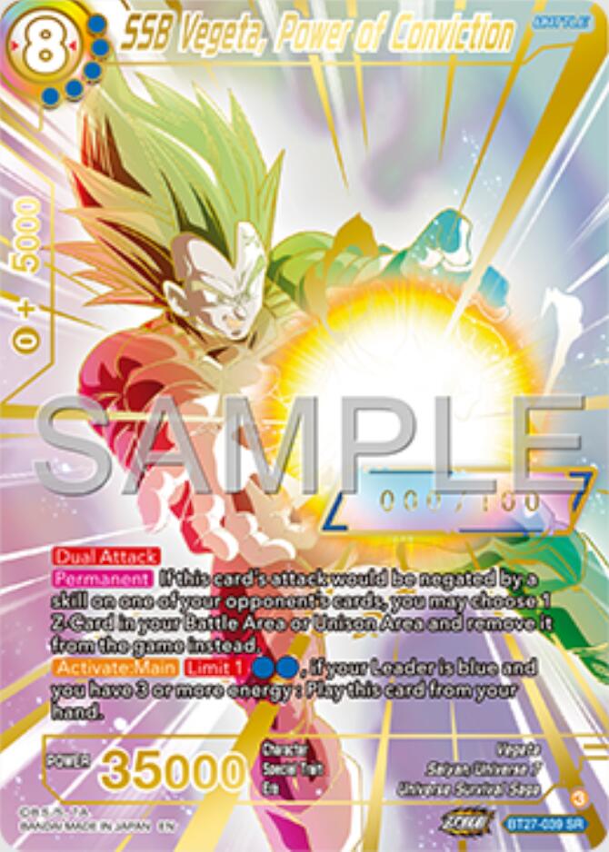 SSB Vegeta, Power of Conviction (Serial Numbered) (BT27-039) [History of Z] | Total Play