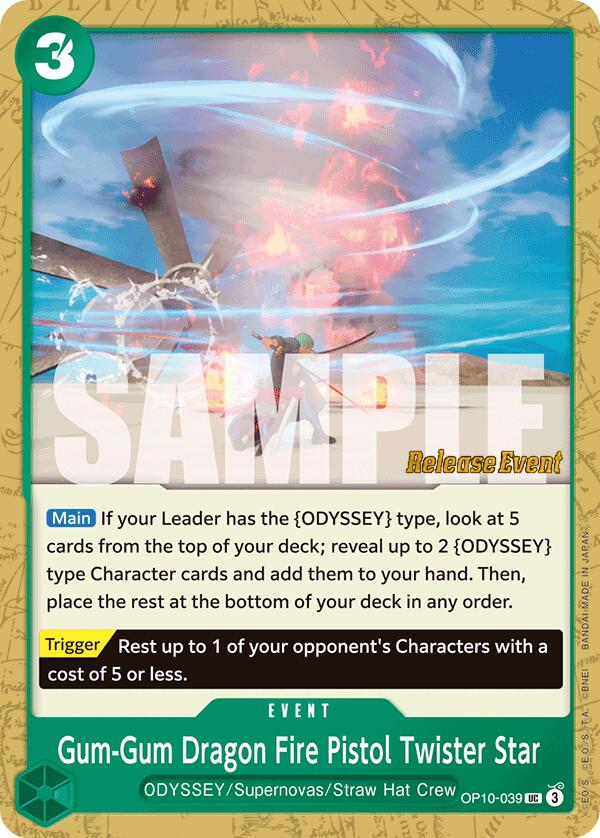 Gum-Gum Dragon Fire Pistol Twister Star [Royal Blood Release Event Cards] | Total Play