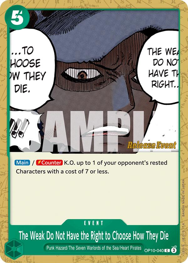 The Weak Do Not Have the Right to Choose How They Die [Royal Blood Release Event Cards] | Total Play