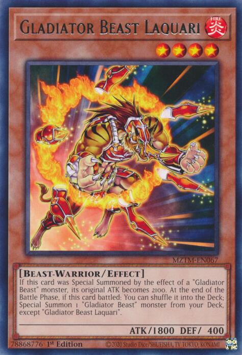 Gladiator Beast Laquari [MZTM-EN067] Rare | Total Play