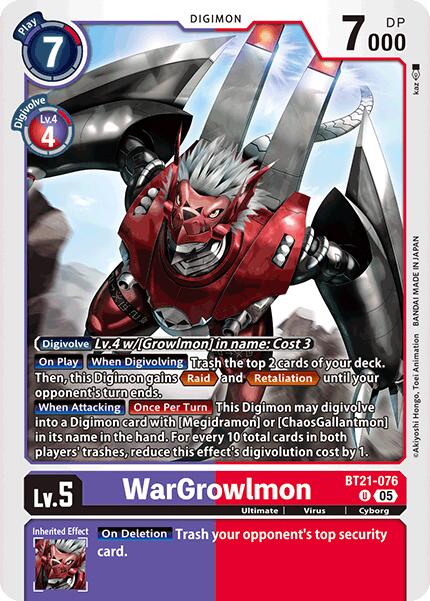 WarGrowlmon [BT21-076] [World Convergence] | Total Play