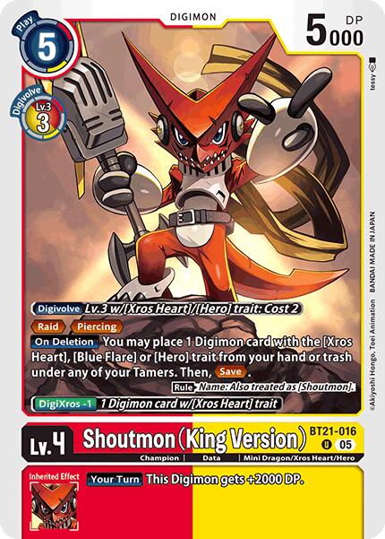 Shoutmon [BT21-016] (King Version) [World Convergence] | Total Play