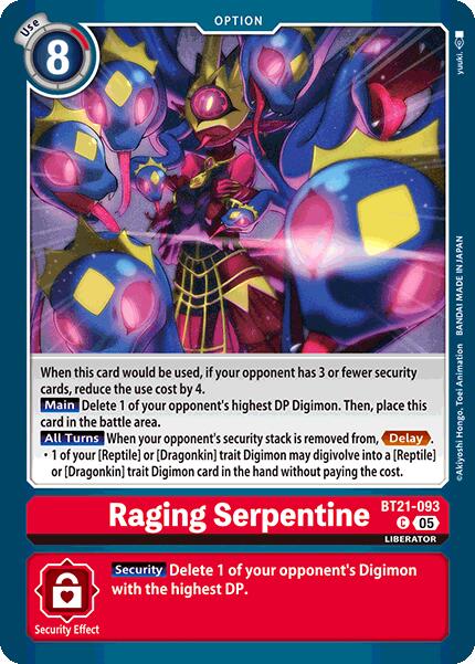 Raging Serpentine [BT21-093] [World Convergence] | Total Play