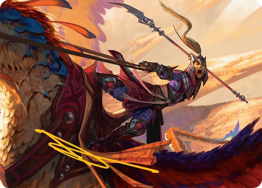 Dragonback Lancer Art Card (3/54) (Gold-Stamped Signature) [Tarkir: Dragonstorm Art Series] | Total Play