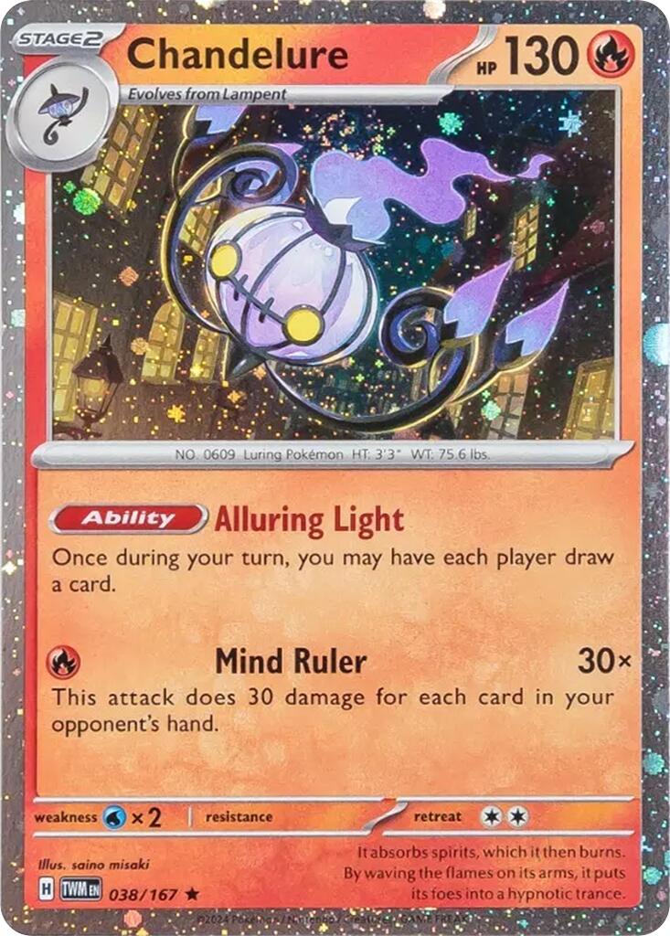 Chandelure (038/167) (Cosmos Holo) [Scarlet & Violet: Twilight Masquerade] | Total Play