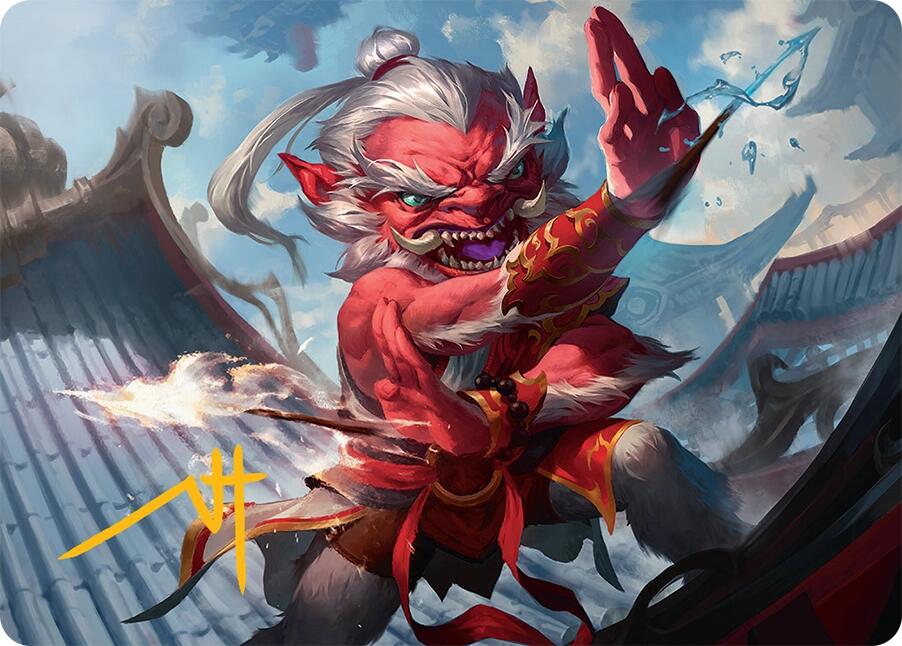 Devoted Duelist Art Card (15/54) (Gold-Stamped Signature) [Tarkir: Dragonstorm Art Series] | Total Play