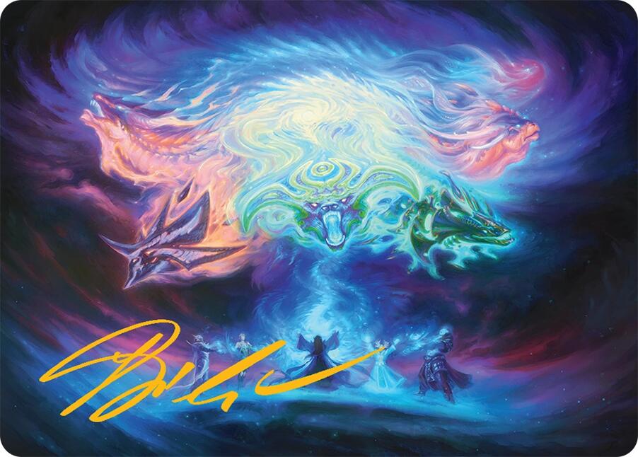 Call the Spirit Dragons Art Card (21/54) (Gold-Stamped Signature) [Tarkir: Dragonstorm Art Series] | Total Play