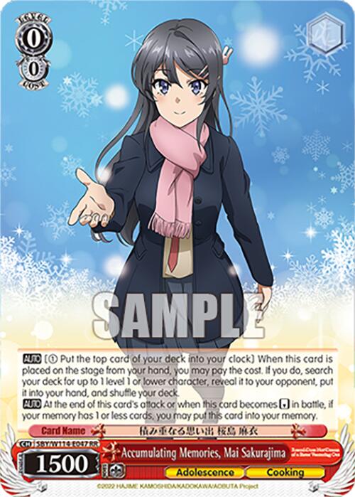 Accumulating Memories, Mai Sakurajima (SBY/W114-E047 RR) [Rascal Does Not Dream Series] | Total Play