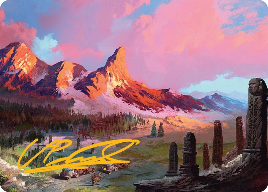 Rugged Highlands Art Card (29/54) (Gold-Stamped Signature) [Tarkir: Dragonstorm Art Series] | Total Play