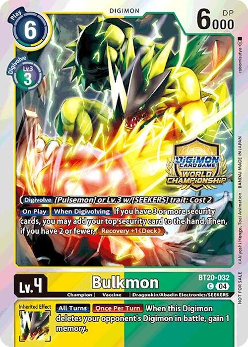 Bulkmon [BT20-032] (Regionals 25-26 Champion Card Set Season 1) [Release Special Booster Ver.2.5 Promos] | Total Play