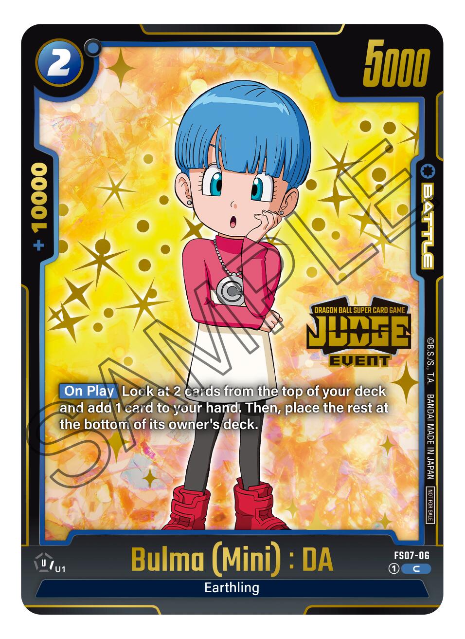 Bulma (Mini) : DA (Judge Pack 03 - Event Judge) [Fusion World Promotion Cards] | Total Play