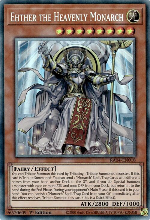 Ehther the Heavenly Monarch [RA04-EN018] Prismatic Collector's Rare | Total Play