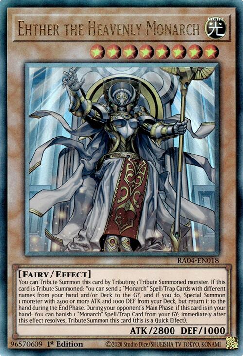 Ehther the Heavenly Monarch [RA04-EN018] Prismatic Ultimate Rare | Total Play