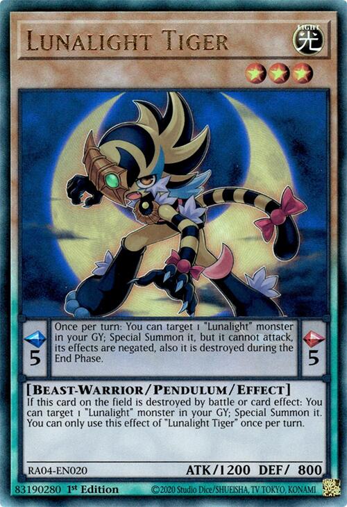 Lunalight Tiger [RA04-EN020] Prismatic Ultimate Rare | Total Play