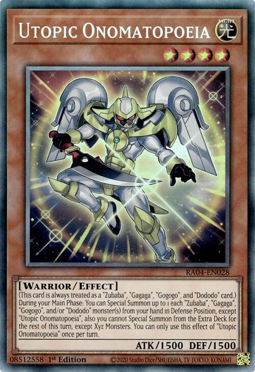 Utopic Onomatopoeia [RA04-EN028] Prismatic Collector's Rare | Total Play