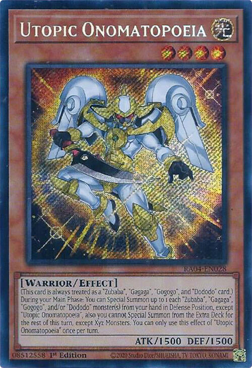 Utopic Onomatopoeia [RA04-EN028] Secret Rare | Total Play