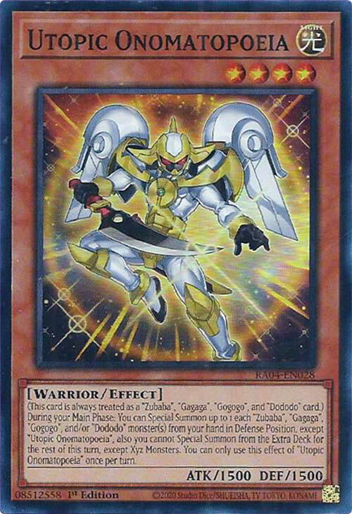 Utopic Onomatopoeia [RA04-EN028] Super Rare | Total Play
