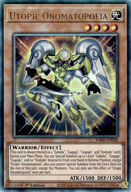 Utopic Onomatopoeia [RA04-EN028] Ultimate Rare | Total Play