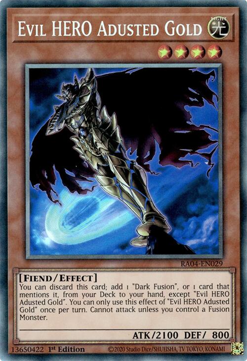 Evil HERO Adusted Gold [RA04-EN029] Prismatic Collector's Rare | Total Play