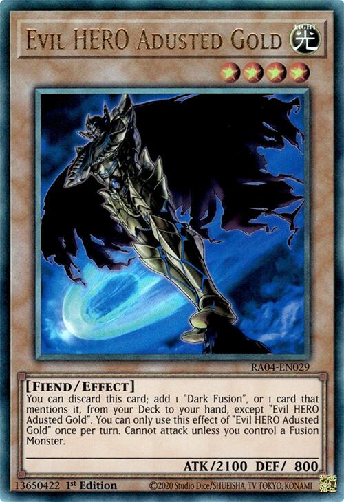 Evil HERO Adusted Gold [RA04-EN029] Prismatic Ultimate Rare | Total Play