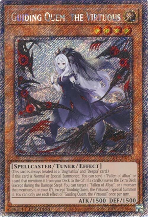 Guiding Quem, the Virtuous [RA04-EN043] Platinum Secret Rare | Total Play