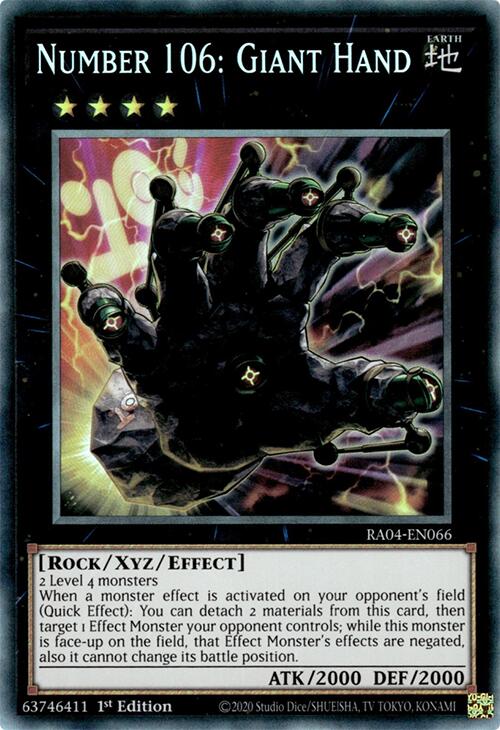 Number 106: Giant Hand [RA04-EN066] Prismatic Collector's Rare | Total Play