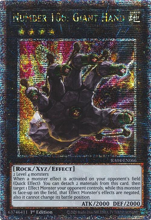 Number 106: Giant Hand [RA04-EN066] Quarter Century Secret Rare | Total Play