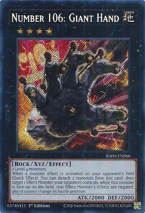 Number 106: Giant Hand [RA04-EN066] Secret Rare | Total Play