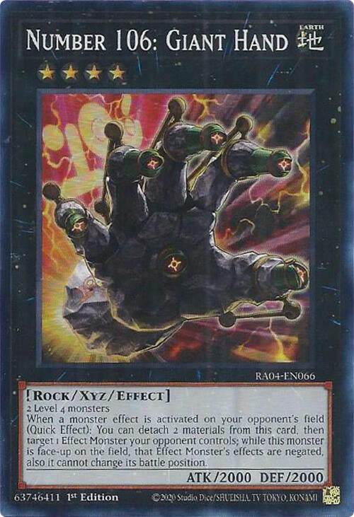 Number 106: Giant Hand [RA04-EN066] Super Rare | Total Play