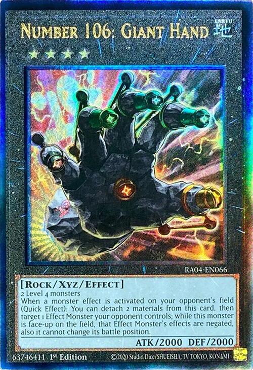 Number 106: Giant Hand [RA04-EN066] Prismatic Ultimate Rare | Total Play