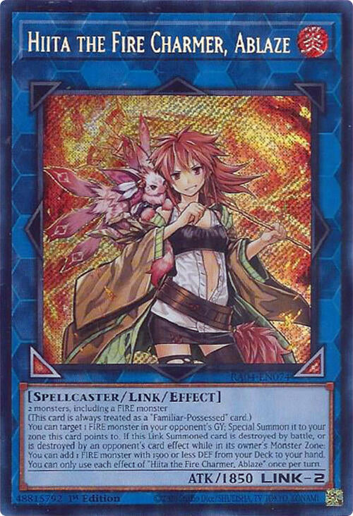 Hiita the Fire Charmer, Ablaze [RA04-EN074] Secret Rare | Total Play