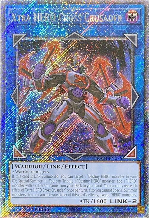 Xtra HERO Cross Crusader [RA04-EN076] Platinum Secret Rare | Total Play