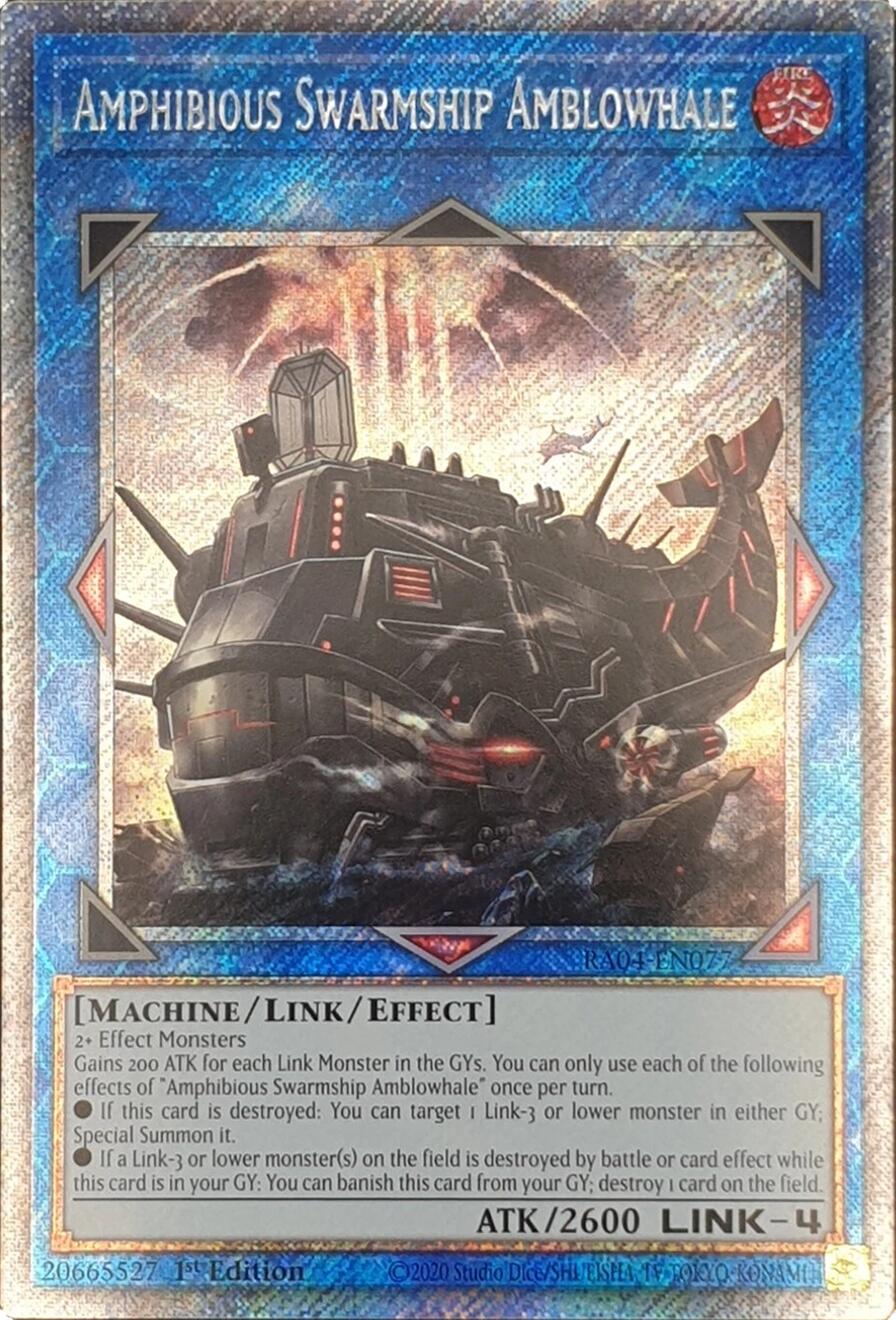 Amphibious Swarmship Amblowhale [RA04-EN077] Platinum Secret Rare | Total Play
