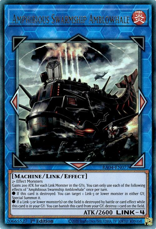 Amphibious Swarmship Amblowhale [RA04-EN077] Prismatic Ultimate Rare | Total Play
