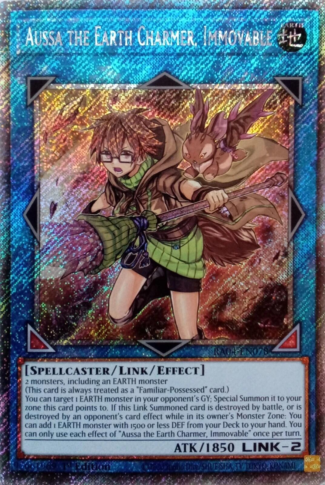 Aussa the Earth Charmer, Immovable [RA04-EN078] Platinum Secret Rare | Total Play