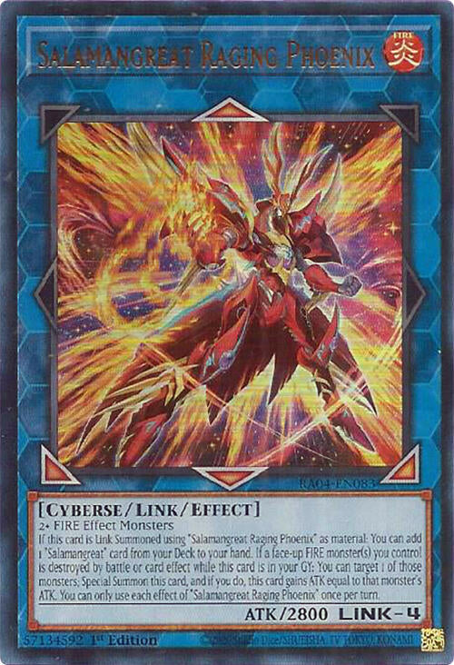 Salamangreat Raging Phoenix [RA04-EN083] Ultra Rare | Total Play