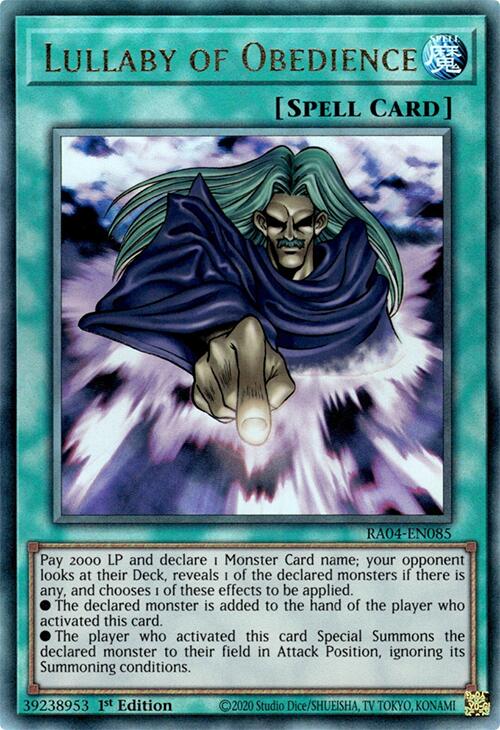 Lullaby of Obedience [RA04-EN085] Prismatic Ultimate Rare | Total Play