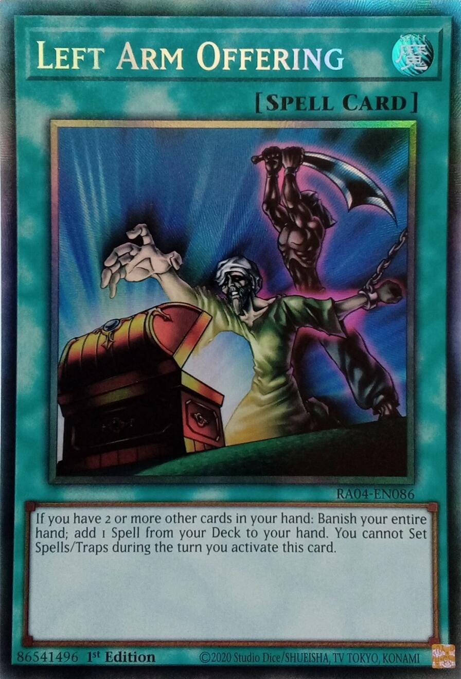 Left Arm Offering [RA04-EN086] Prismatic Collector's Rare | Total Play