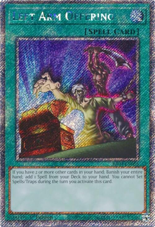 Left Arm Offering [RA04-EN086] Platinum Secret Rare | Total Play