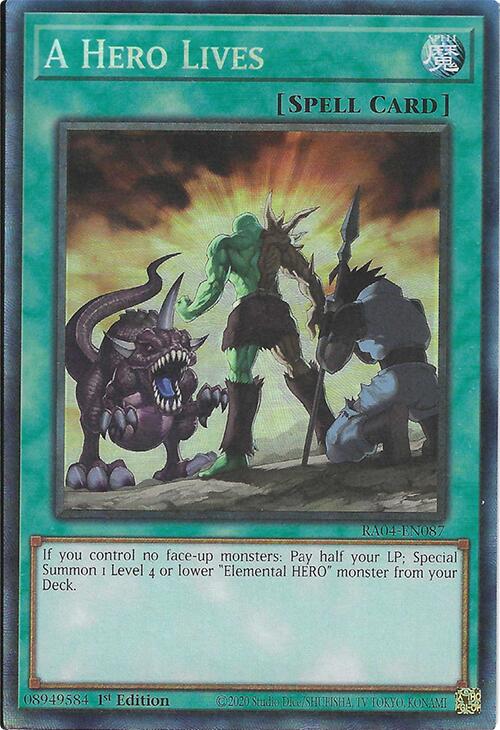A Hero Lives [RA04-EN087] Prismatic Collector's Rare | Total Play
