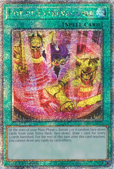 Pot of Extravagance (New Art) [RA04-EN093] Quarter Century Secret Rare | Total Play