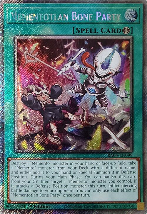 Mementotlan Bone Party [RA04-EN099] Platinum Secret Rare | Total Play